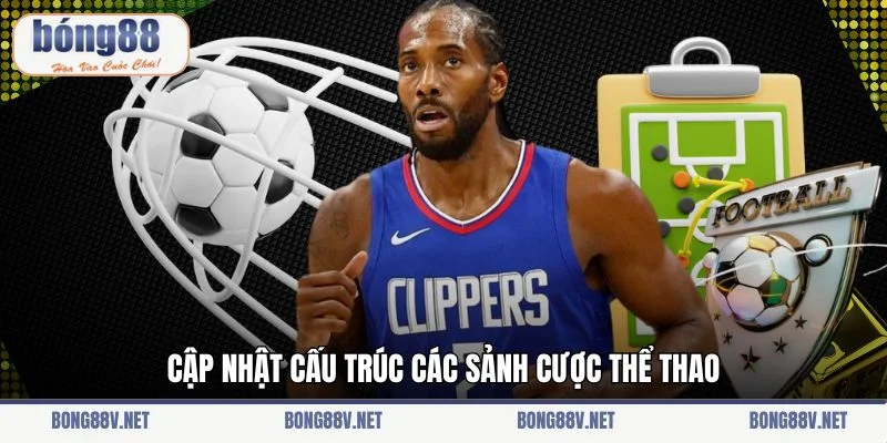 Cập nhật cấu trúc các sảnh cược thể thao